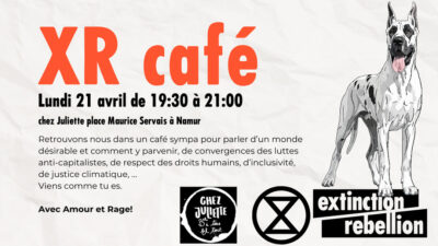 XR Café, monday 21 April from 19:30 to 21:00