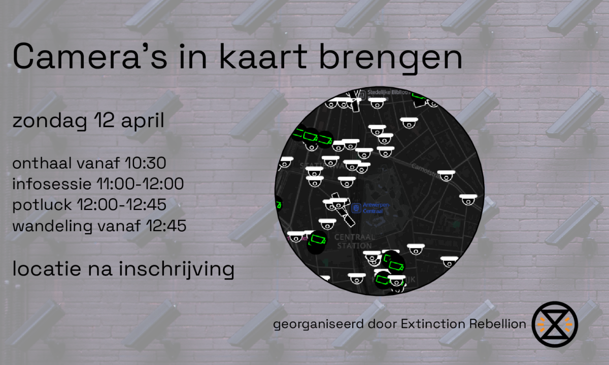 Camera's in kaart brengen / zondag 12 april / infosessie 11-12 / wandeling vanaf 12:45 / locatie na inschrijving