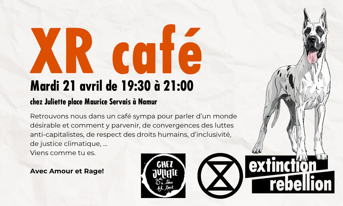 XR Café, Tuesday 21 April from 19:30 to 21:00
