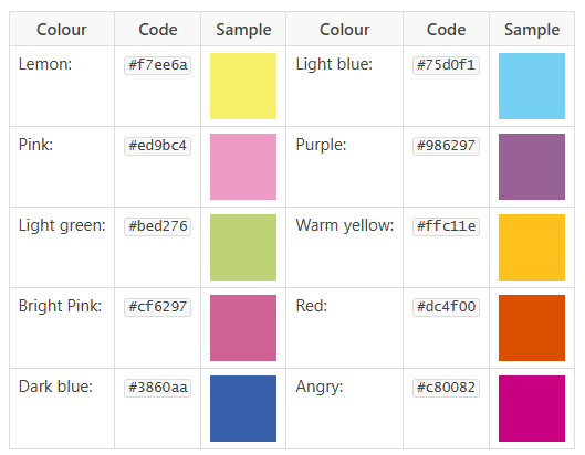 XR colors